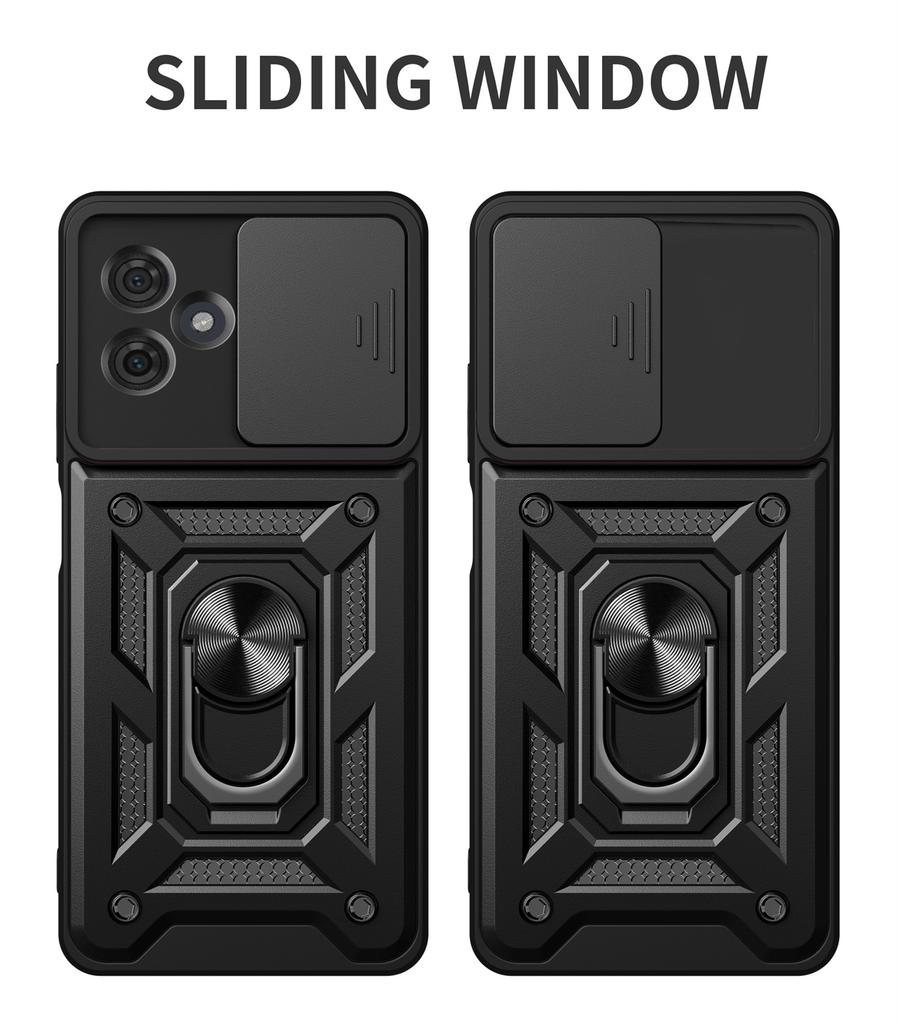 Coque For Motorola Moto 54 Case Push Window Lens Coverage Ring Bracket Etui For Motorola Moto G54 5g Military Heavy Duty Cover