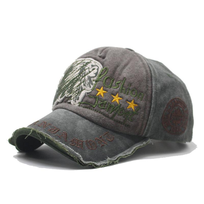 Washed and old big letter embroidered baseball cap men's and women's outdoor three-dimensional English personalized cap new