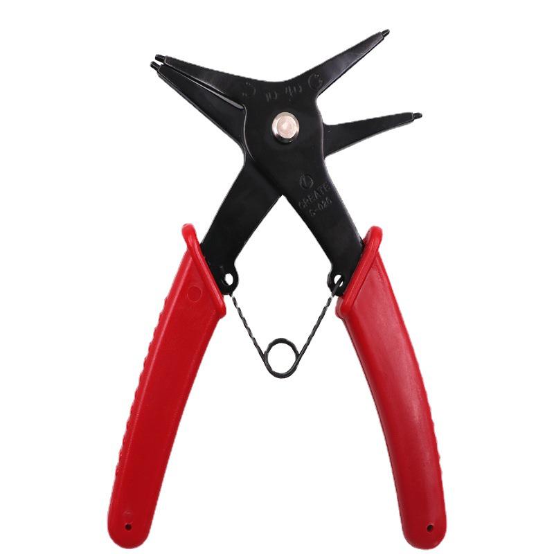 Dual-Purpose Snap Ring Pliers: Internal/External Retaining & Curved Door Shaft Pliers
