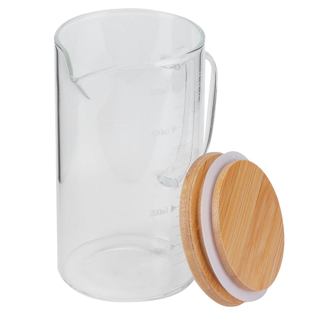 Borosilicate Glass Measuring Cup with Lid HeatResistant Mug for Hotel Restaurant Home(500ml )