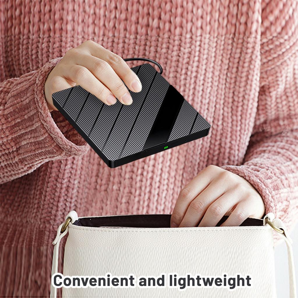 Arzător DVD Extern Multifuncțional 7-în-1 cu Interfață USB/TYPE, Care Poate Fi Conectat la un Stick USB Extern.