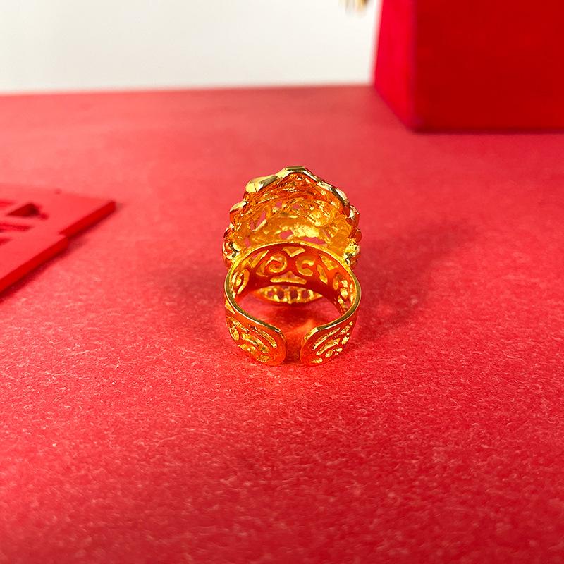 Gold Shop Same Style 9999 24K Real Gold Women'S Gold Ring Open Phoenix Ring Birthday Gift Beautiful Jewelry