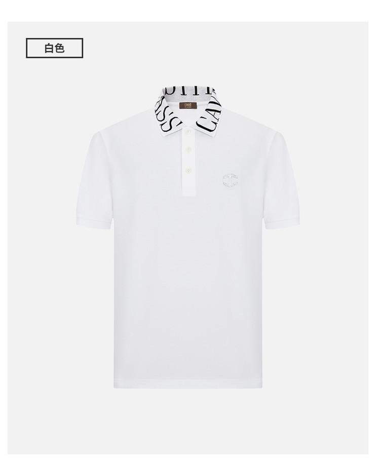 Men's Spring/Summer Short-Sleeved Polo Shirt with Collar Letter Detail