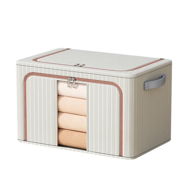 Κάδοι Αποθήκευσης από Ύφασμα Oxford Μεγάλης Χωρητικότητας με Σκελετό από Ατσάλι, Πτυσσόμενα Υφασμάτινα Κουτιά Αποθήκευσης για Ρούχα, Πάπλες, Παιχνίδια, Οργάνωση Σπιτιού