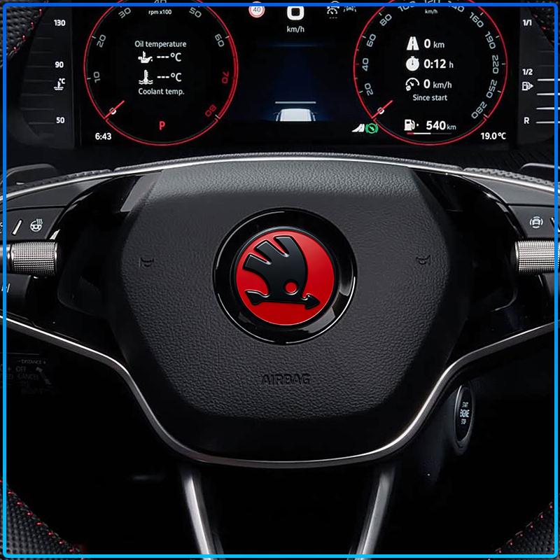 Car Steering Wheel Sticker Badge Decoration Auto Accessories For Skoda Octavia MK2 MK1 2 3 A5 A7 A8 Fabia Karoq Superb Rapid Kamiq Scala
