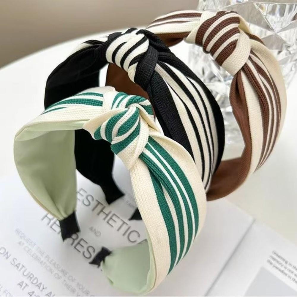 Chic Hair Hoop French Style Striped Headband Fashion Knotted Headband  Daily Wear