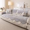 Cream Style Sofa Cushion Seasonal Universal Chenille Anti Cat Scratch Cover Cloth Skirt Edge Non-Slip Cushion For Living Room