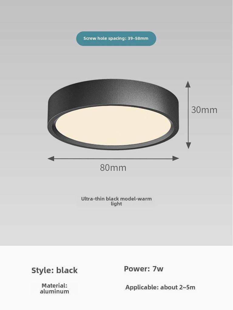 5-Zoll Ultra-Dünner Runder LED-Deckenstrahler für Gänge, Eingänge, Flure und Veranden