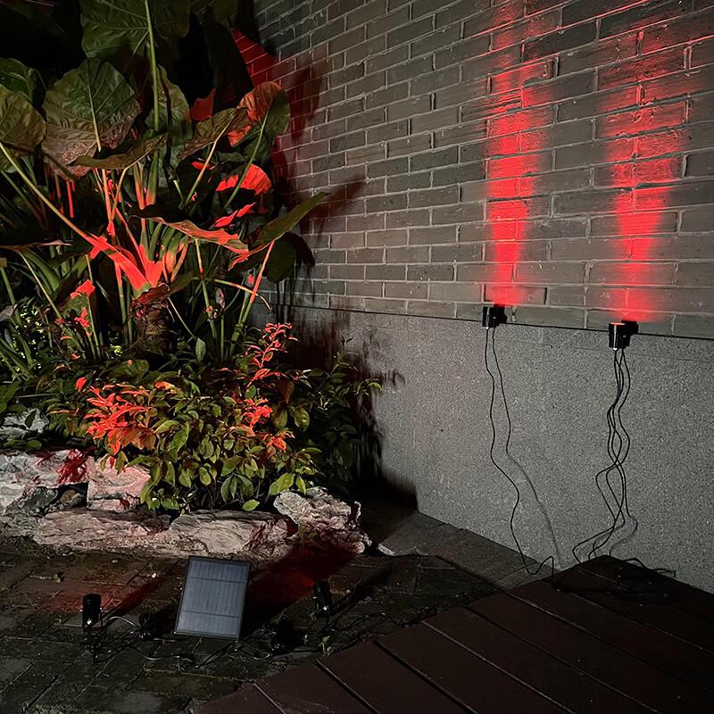 Solar Dual-Head Warm Light Outdoor Spotlight