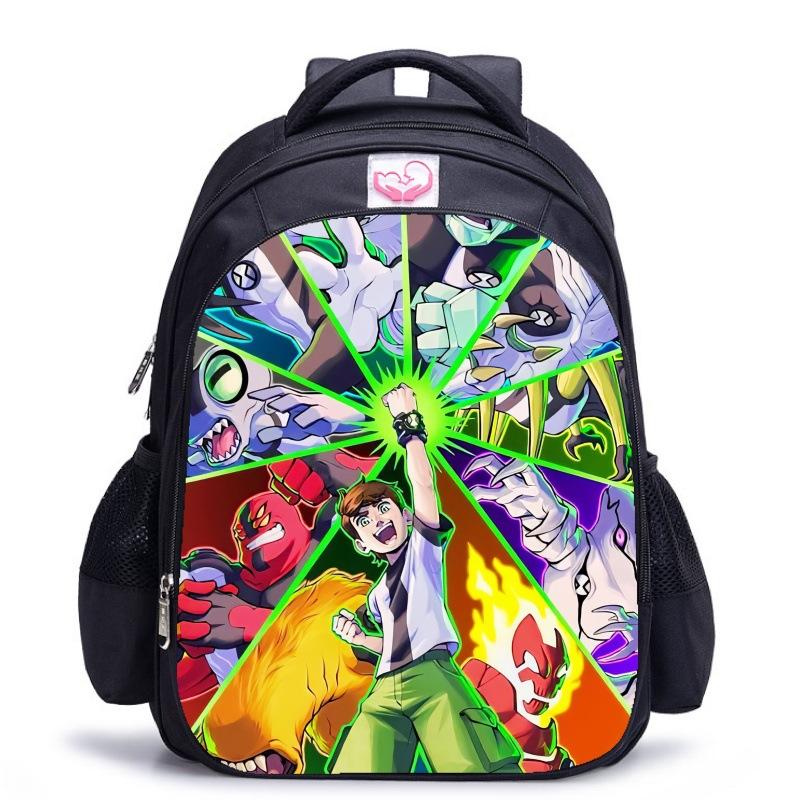 Ben10 Teenager Hacker Klassische Schwarze Schultasche Jungen Entlastende Rückenstütze Schultasche Grundschüler Tägliche Schulrucksack
