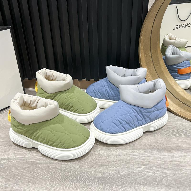 Fashion Cotton Slipper Bag, Winter Waterproof Down Cloth, Warm and Velvet Indoor Cotton Shoes, Comfortable for Couples To Wear Outside