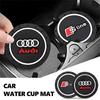 Car Logo Coaster Anti-skid Mat Water Cup Pad Emblem For A1 A3 8P 8V A4 A5 A6 A7 A8 Q3 Q5 Q7 Q8 Sline TT RS Auto Accessories
