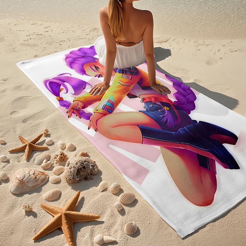 KPOP Hunter Fashion Beach Towel: Ideal for Summer Adventures Soft, absorbent and quick drying suitable for swimming and bathing