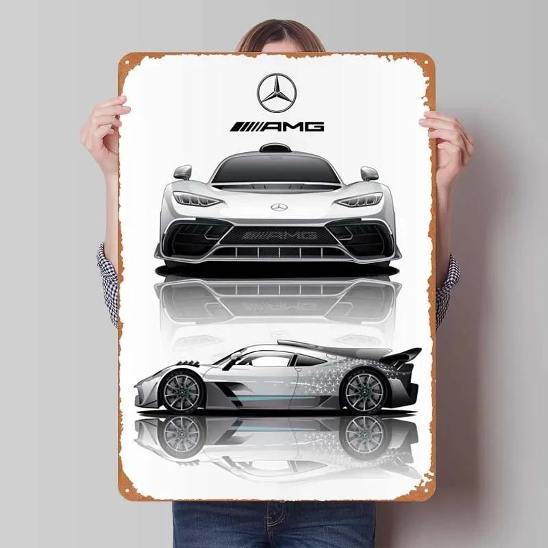 Sign Cars Poster Home Decoration Living Room Retro Metal Tin Sign Plaque for Garage Wall Art Decoration Interior