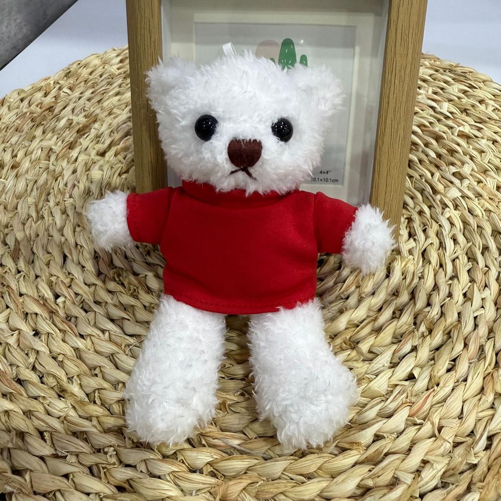 Clothes Teddy Bear Doll Pendant Keychain Plush Toy Pendant Gift Printed Bear Doll