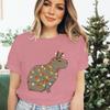 Womens Christmas Tshirt Funny Capybaras Lights Design Festive Crew Neck Girls Clothing Merry Christmas Capybara Cartoon Tshirt