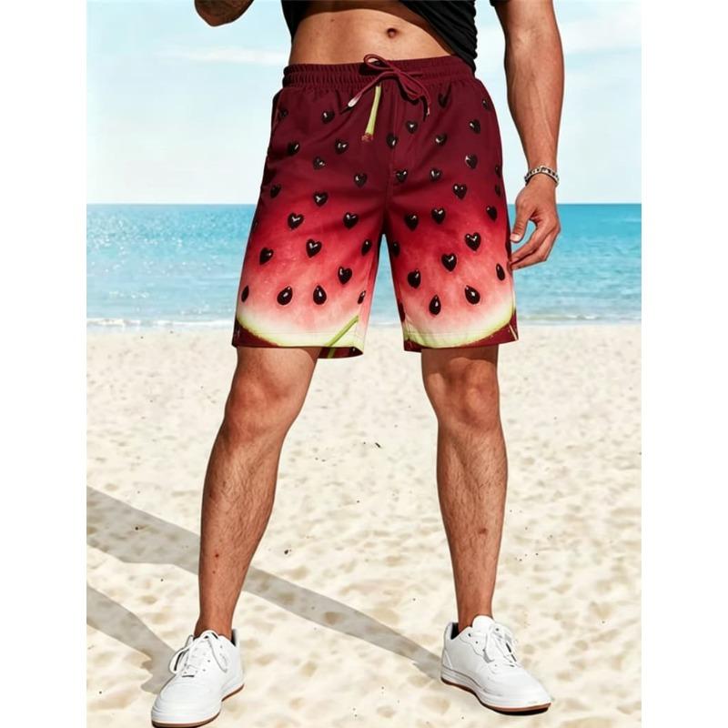 Summer Vacation Men's Beach Shorts 3D Printed Fruit Pattern Sports Shorts New Design Shorts Personalized Clothing