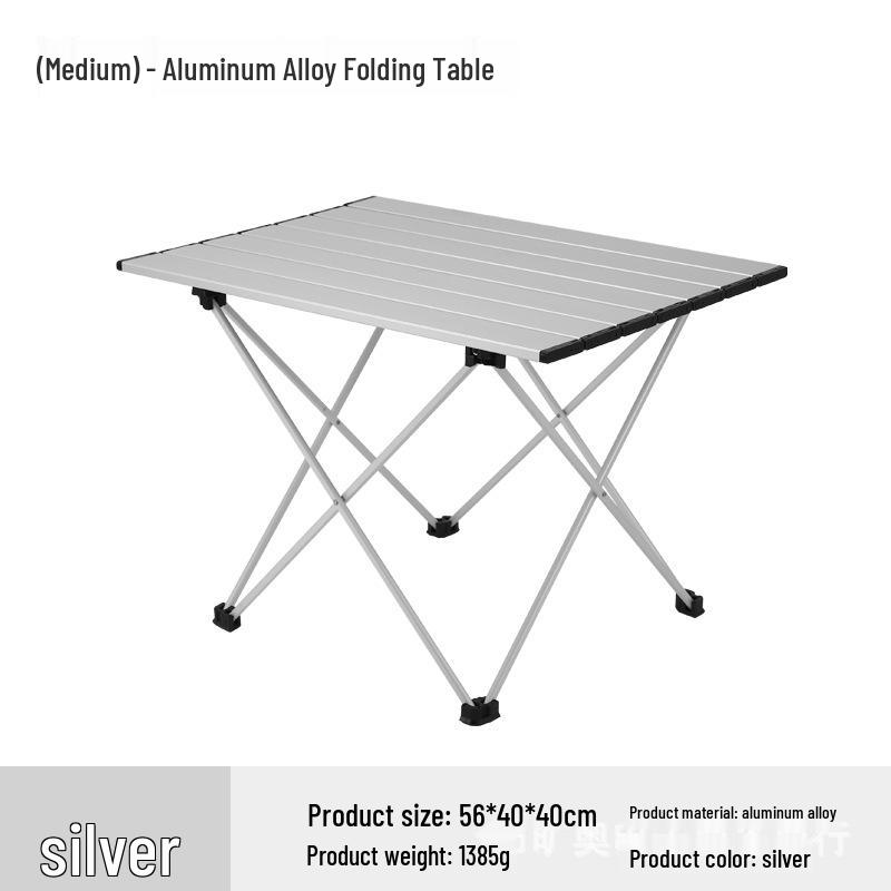 Ultralight Aluminum Folding Camping Table & Chairs - Available In Large, Medium, Small Sizes for Outdoor Picnic and Barbecue.