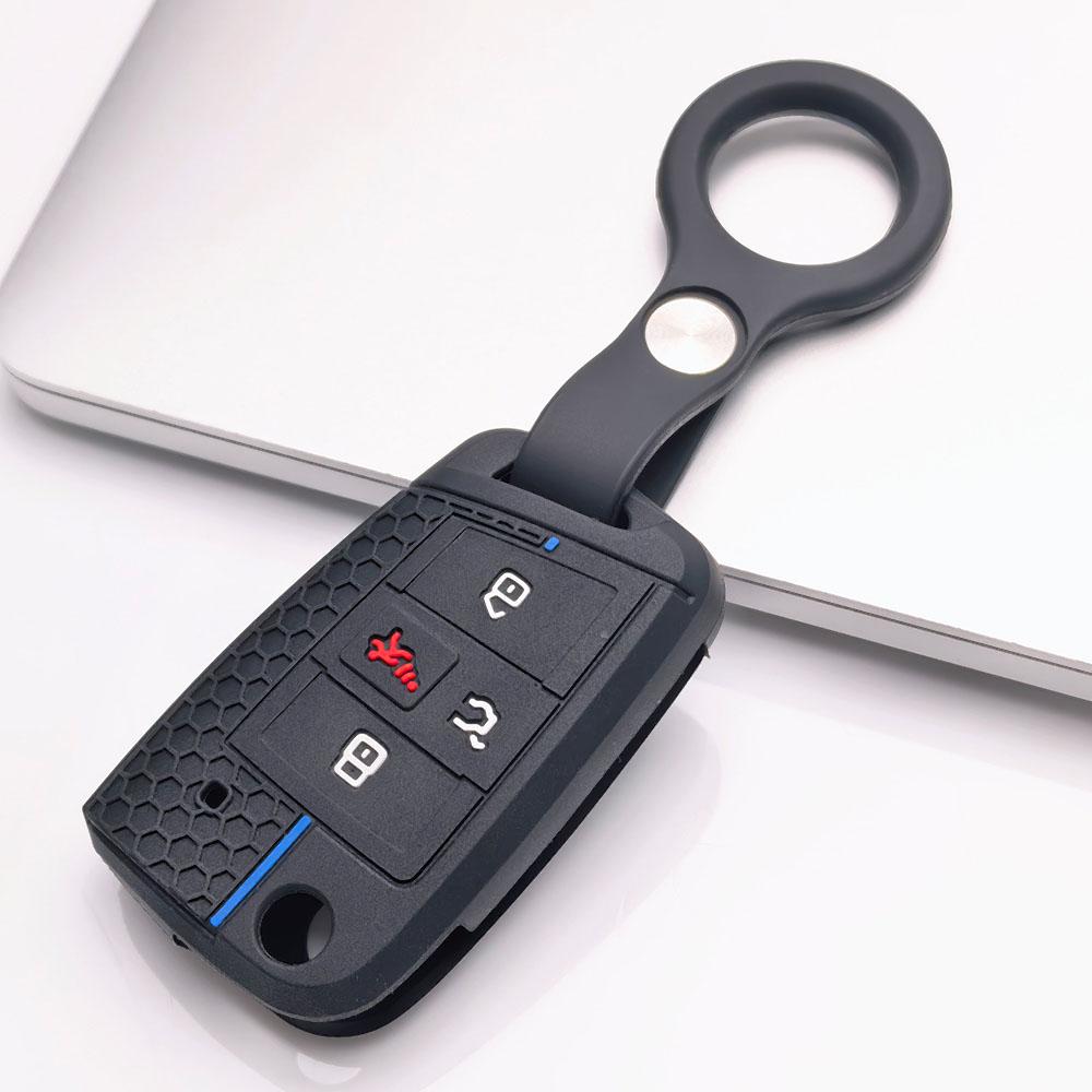 Key Fob Cover for VW Golf Jetta Passat Tiguan GTI Sagitar MK7 GLI Magotan with Keychain Protective Accessory Key Fob Protection Replacement
