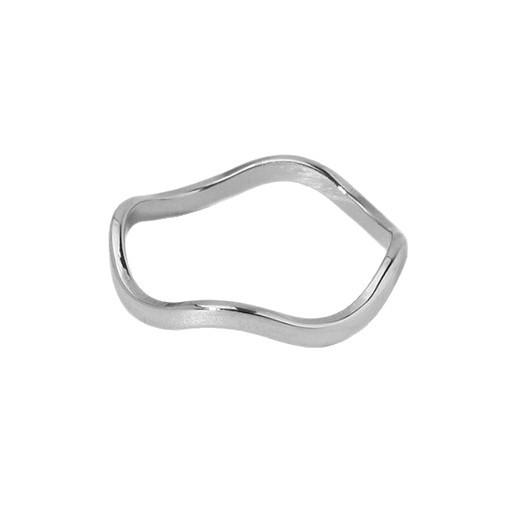 Ins Minimalist Versatile Irregular Wave Ring Women's Plated 18k Gold Stainless Steel Waterproof Ring Niche Premium