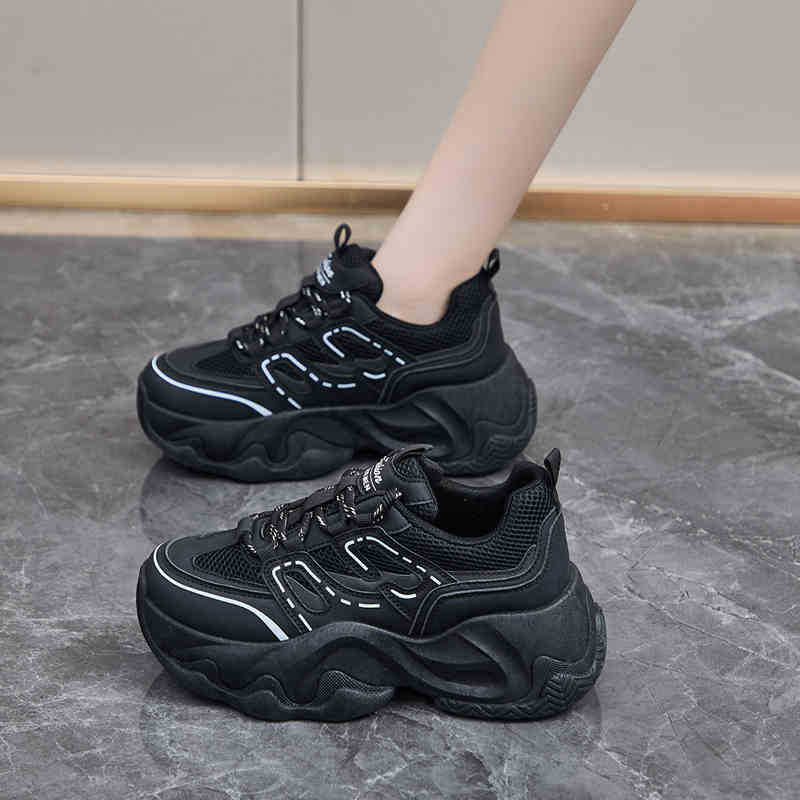 Mesh dad shoes women's small casual shoes heightening platform sports