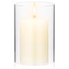 Premium Clear Glass Cylinder Cover Open Ended Tube Shade for Tall Pillar Candles Home Decor Romantic Warm Ambience