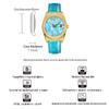 START-Turquoise Men's Watch Diamond Watch Week Function Automatic Mechanical Watch Butterfly Buckle Alligator Leather Strap