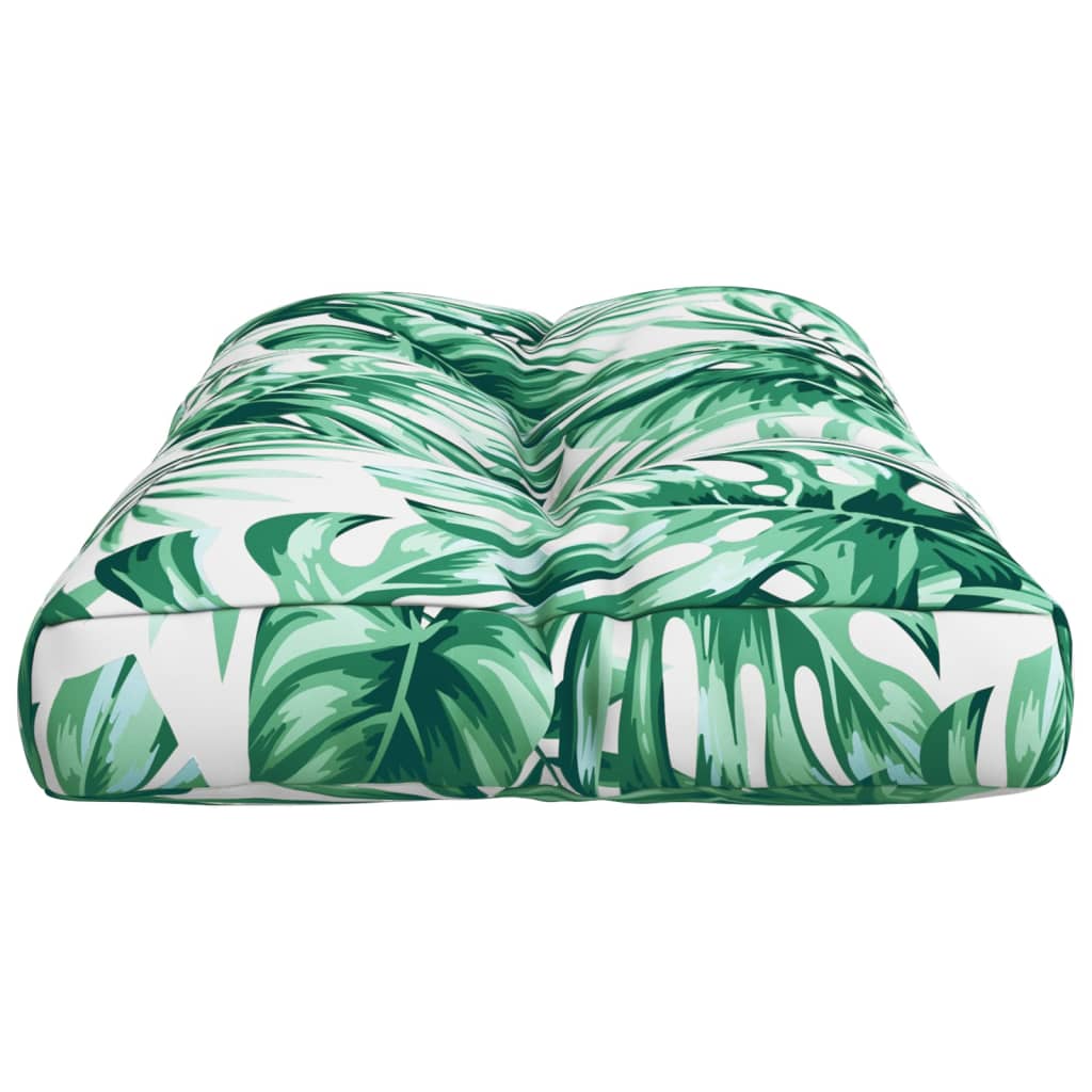 Pallet Cushion with Leaf Pattern 70 X 40 X 12 Cm Fabric