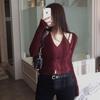 Korean Dongdaemun Slim Halter Cardigan: Hot Girl Style, Long Sleeve, Faux Two-Piece T-shirt for Women
