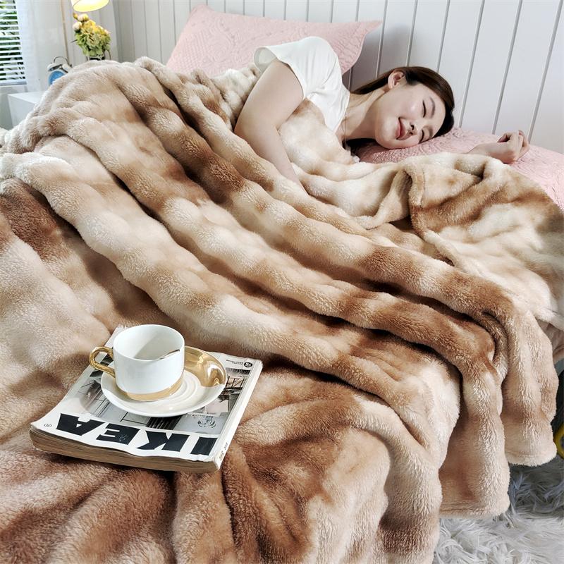 Tuscan Autumn Winter Warmth Blanket Thickened Keep Warm Flannel Sofa Blankets Soft Comfortable Bubble Fleece Nap Shawl Blanket