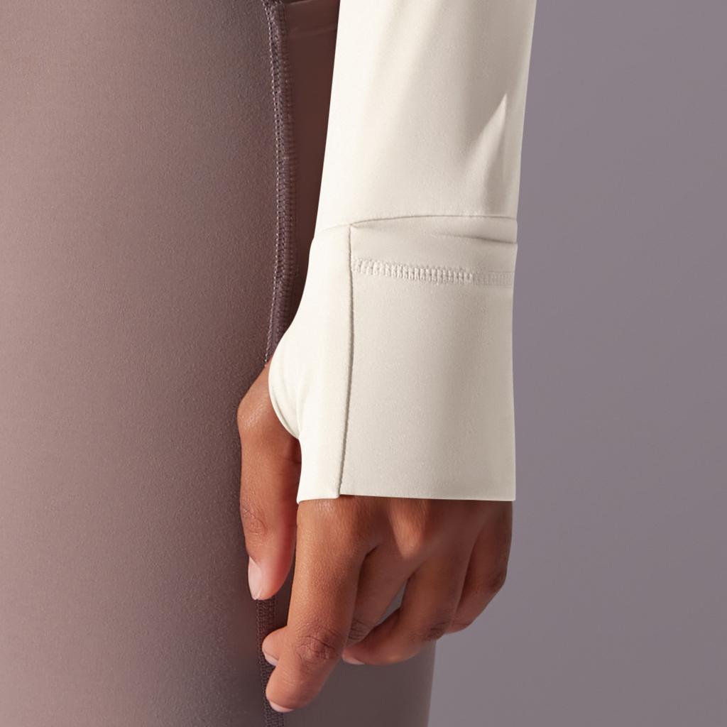 Ny dobbeltsidig nylonbørstet sportsjakke med glidelås og ståkrage for yoga, sport, løping og fitness, langermet topp for kvinner