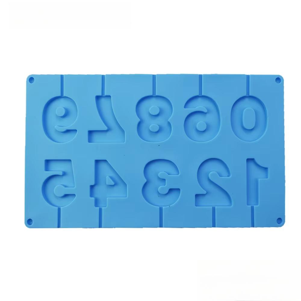 1PC Silicone 0-9 numbers shape chocolate mold DIY drip mold cake baking handmade jelly chocolate candy