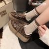 Leather casual skateboard white shoes thick sole heightening soft cowhide breathable bread muffin board shoes women's
