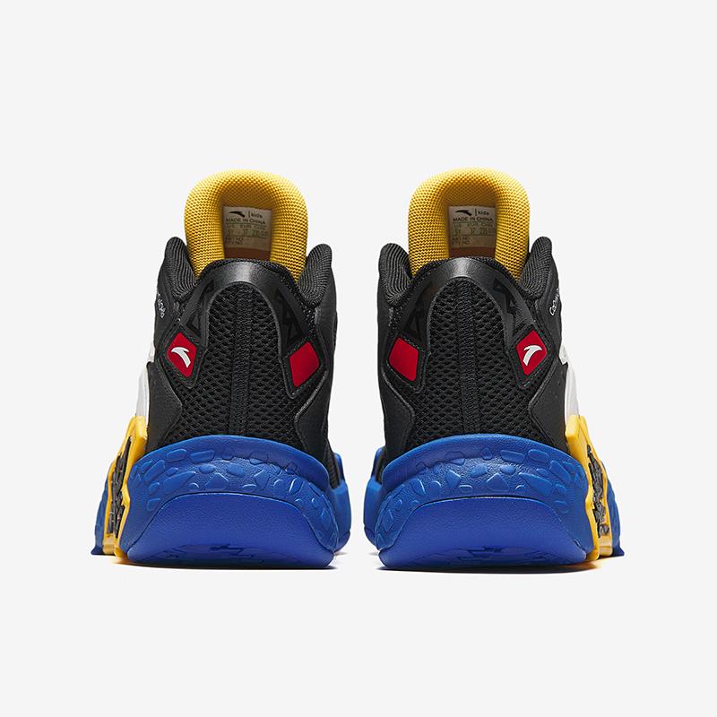 Anta Kids Cement Krypton Professional Basketball Shoes Kids Sneakers Black Blue Yellow A12441107-2
