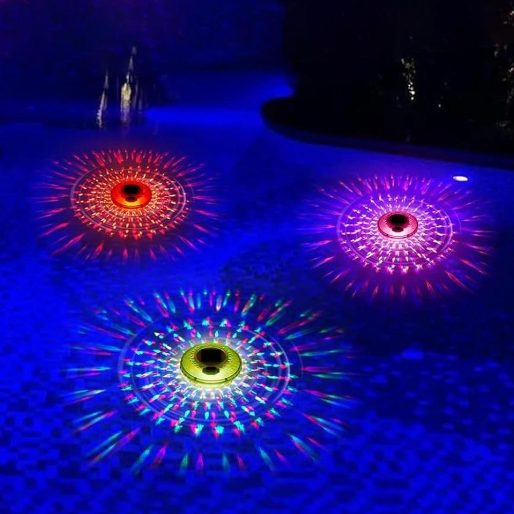Pływający dozownik chloru do basenu zasilany energią słoneczną, z kolorowymi światłami, regulowanym uwalnianiem, do basenu, spa, jacuzzi