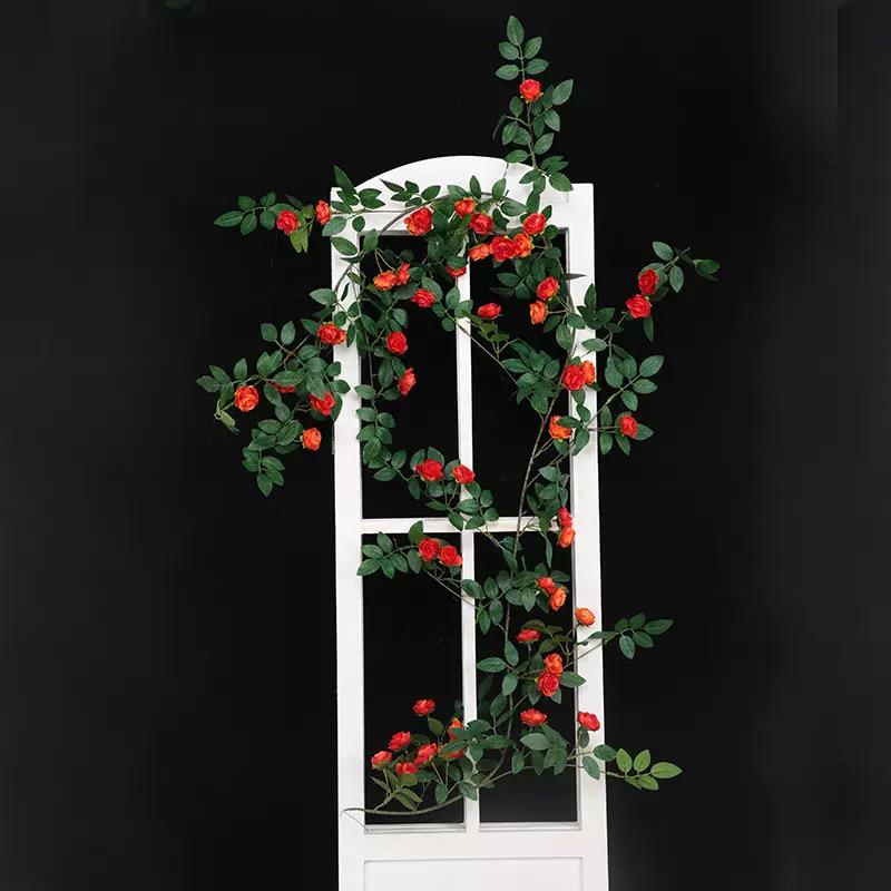 Rose Flower Vine Greenery for Air Conditioner Pipe Decoration and Wall Covering