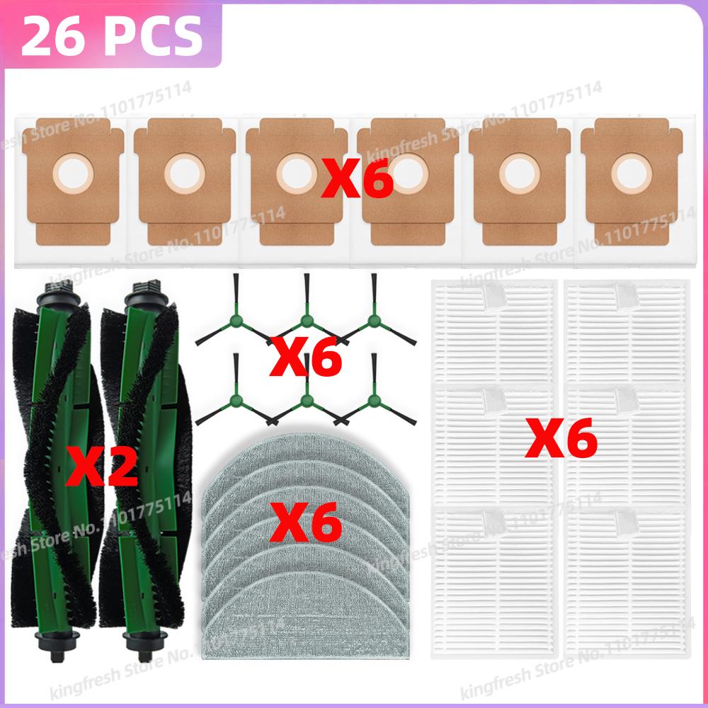Fit For iRobot Roomba Combo Essential/ 2 Essential, Vac 2 Essential, 104 / 105 Combo Parts Main Side Brush Bag Filter Mop Cloth