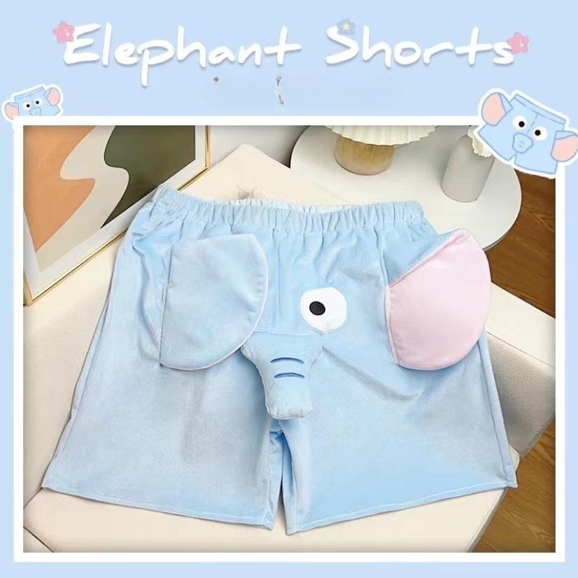 Elephant Shorts Casual Pants Slits Elastic Home Casual Shorts Pant