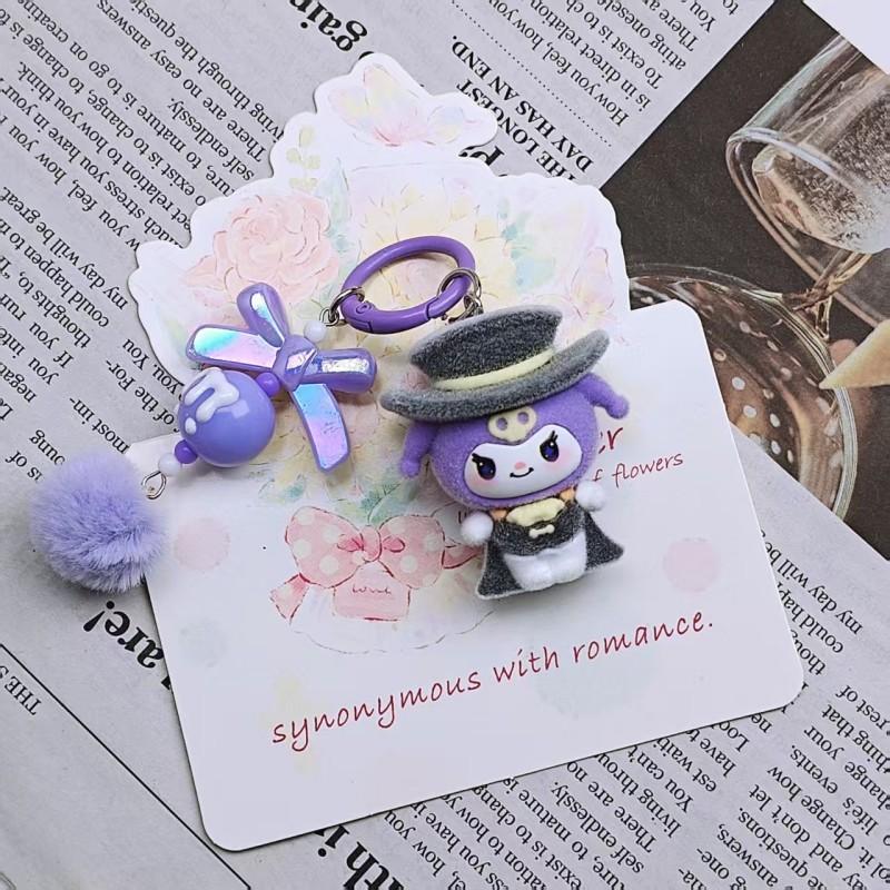 

Kuromi Keychains Accessories Kuromi Figure Toys Gifts Cute Kuromi Keyrings Party Favors Bags Hanging Pendants