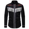 Spring New Fashion Tassels Design Men's Long Sleeve Shirt Embroidery Costume Performance Shirts Male Party Nightclub Shirt
