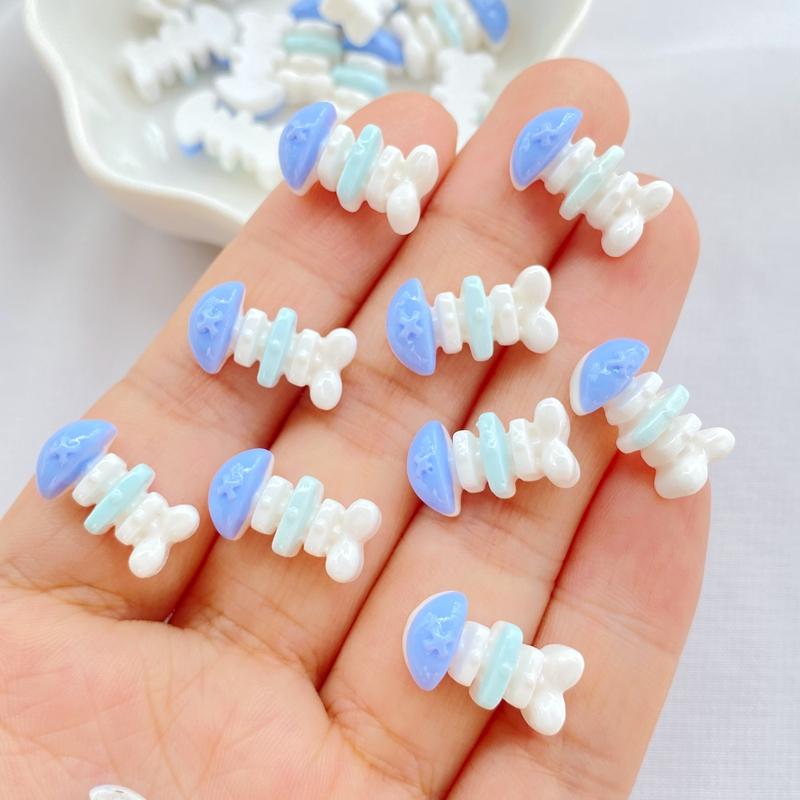 30Pcs Cartoon Ocean Series Little Stars Crabs Whales Shells Art Nail Plaksteen Strass Beeldjes Diy Wedding Plakboek Decor Craft