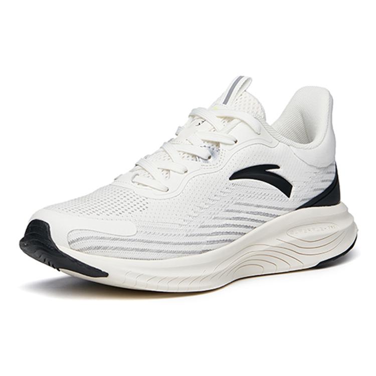 Anta Cushioning Slip Resistant Abrasion Resistant Breathable Coverage Low Top Running Shoes Men's White Black 112135558S-3