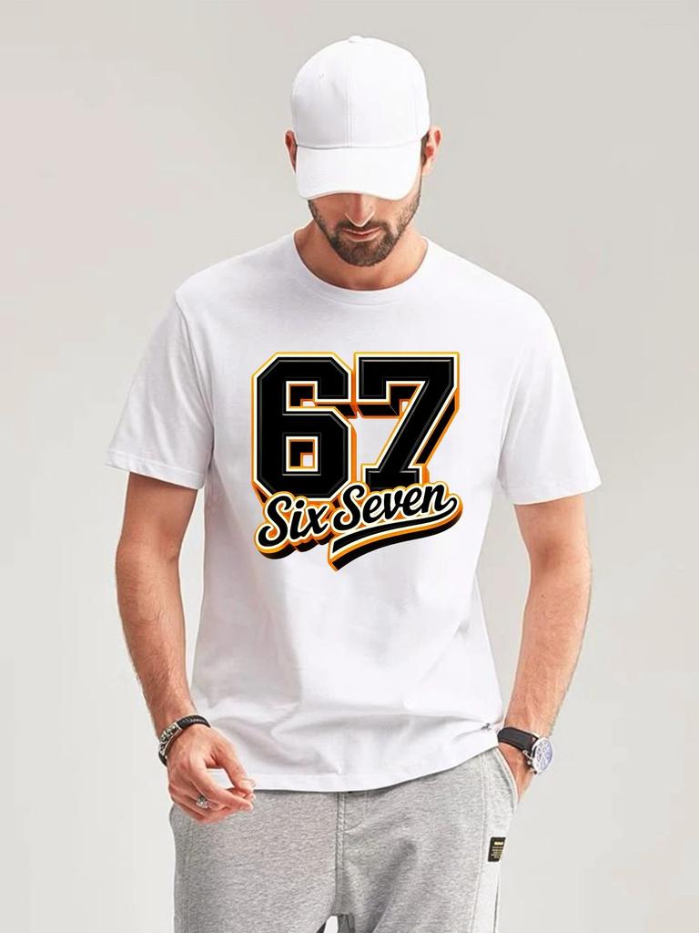 Funny Six Seven 67 Meme T-Shirt, Gen Alpha Slang Trendy Humor Gift Unisex Tee