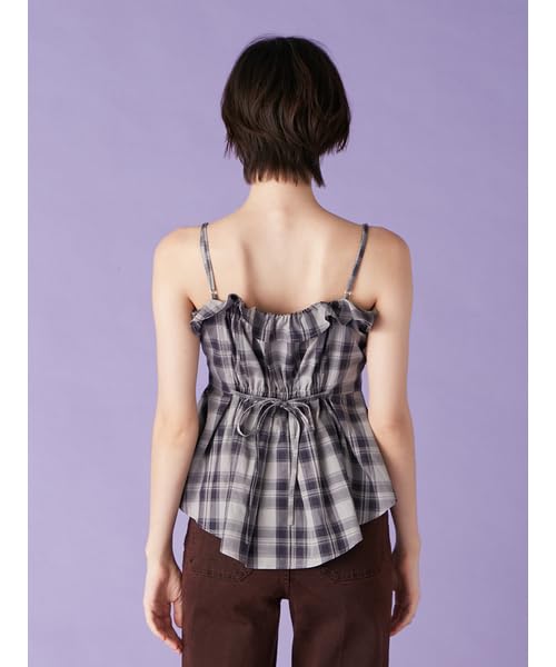 Check shirt peplum bustier LWFT255119NVYF
