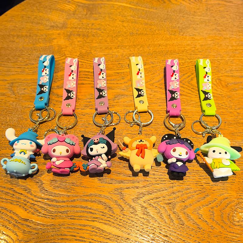 New Magical Cute Cartoon Sanrio Keychain Hello Kitty Doll Kurorumi Key Ring Schoolbag Y2k Fashion Toys Anime Cartoon Frind