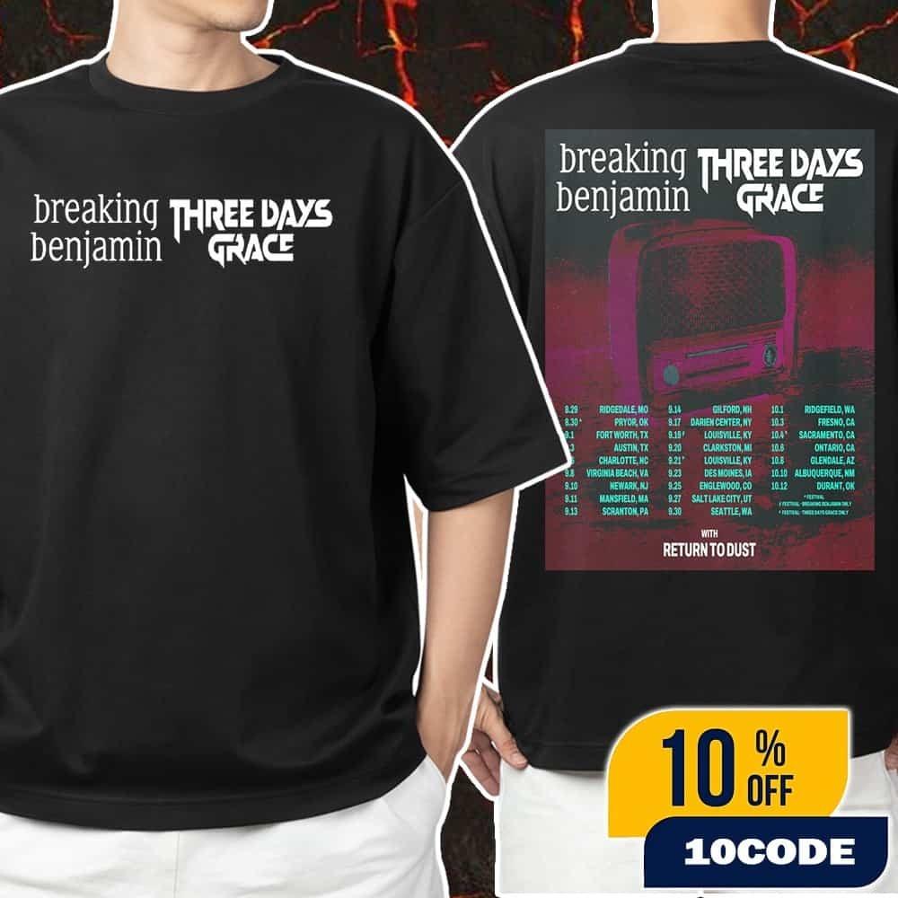 Breaking Benjamin x Three Days Grace With Return To Dust Tour Dates 2026 Unisex S