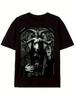 Limitierte Auflage Gothic Okkultes T-Shirt für & Baphomet Pentagramm & Satanisches Ritual Design Schwarz & Weiß