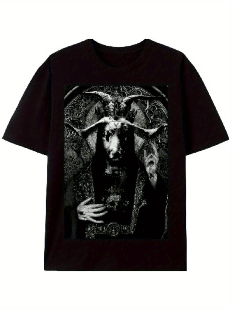 Limited Edition Gothic Occult TShirt for & Baphomet Pentagram & Satanic Ritual Design Black & White