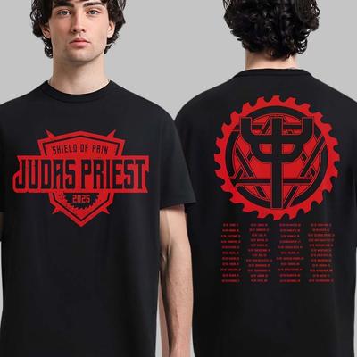 Judas Priest Shield of Pain Tour Με Ημερομηνίες Περιοδείας Δίπλευρο Μπλουζάκι