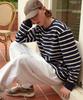 DIVINE DISTANCE Stripe Wappen Long Sleeve [Navy]